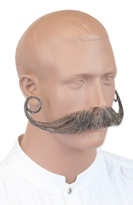  Victorian Old West Mens Mustaches Gray Natural |Antique Vintage Fashioned Wedding Theatrical Reenacting Costume |