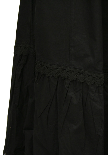 Traditional Victorian Petticoat - Black Cotton
