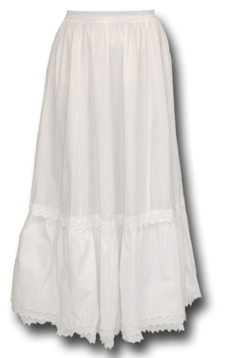 Traditional Victorian Petticoat - White Cotton