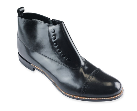 Leather Spectator Spat Boots - Black/Black