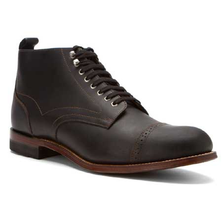Old Style Leather Brogan Boot - Black