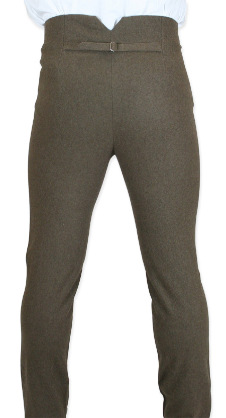 Fall Front Wool Blend Trousers - Heather Brown